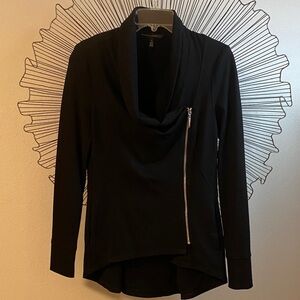 White House Black Market Front Zip Jacket Size 2 Jet Black
